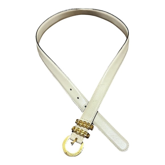 Paloma Picasso leather belt 33” length gold tone